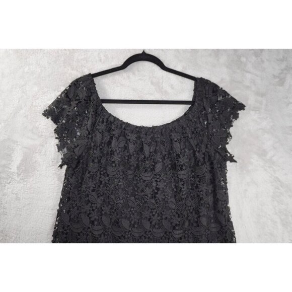 Lauren Ralph Lauren Black Lace Overlay Dress – Size 14 - Picture 3 of 10